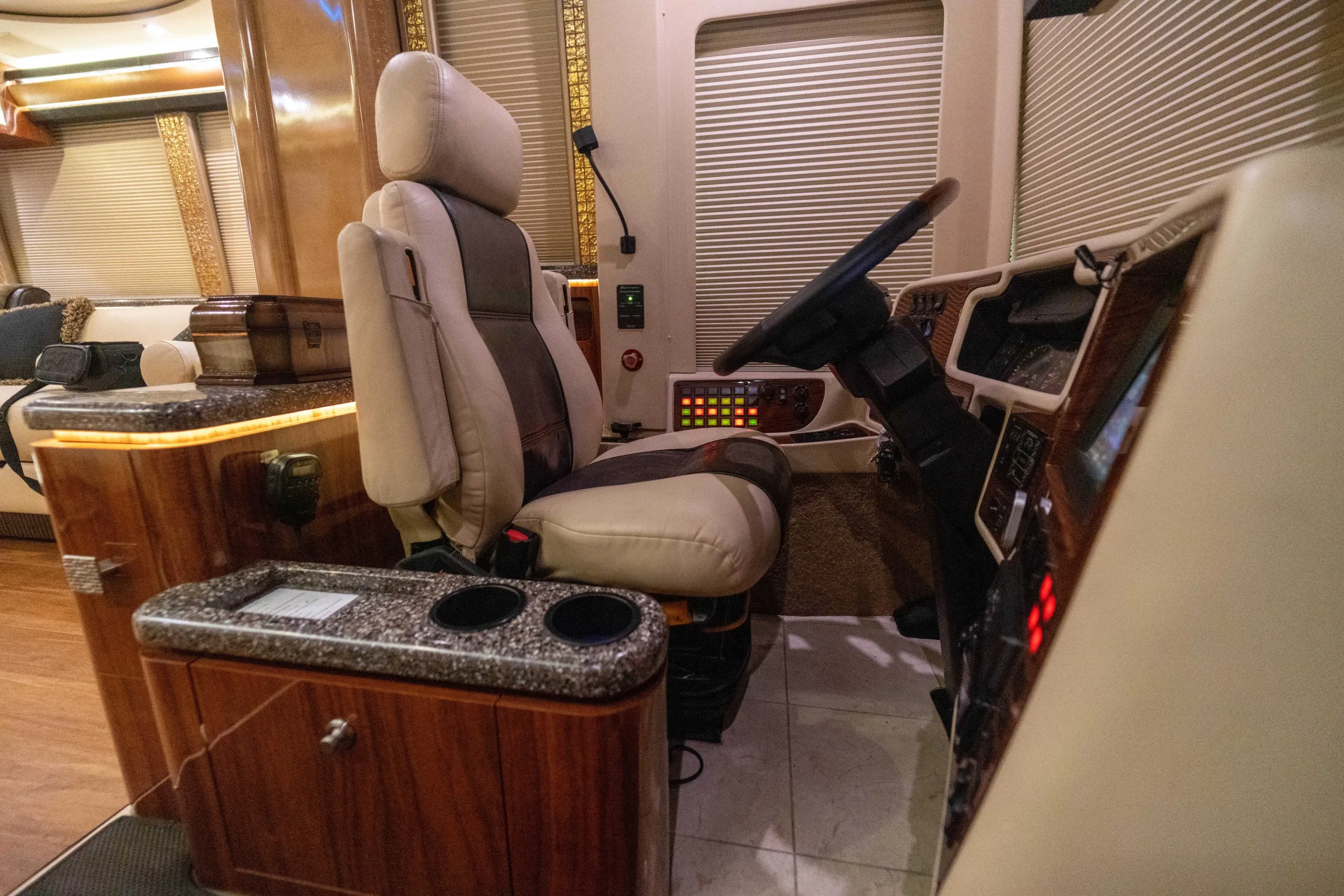 Interior storage close-up in Marathon Coach 1194