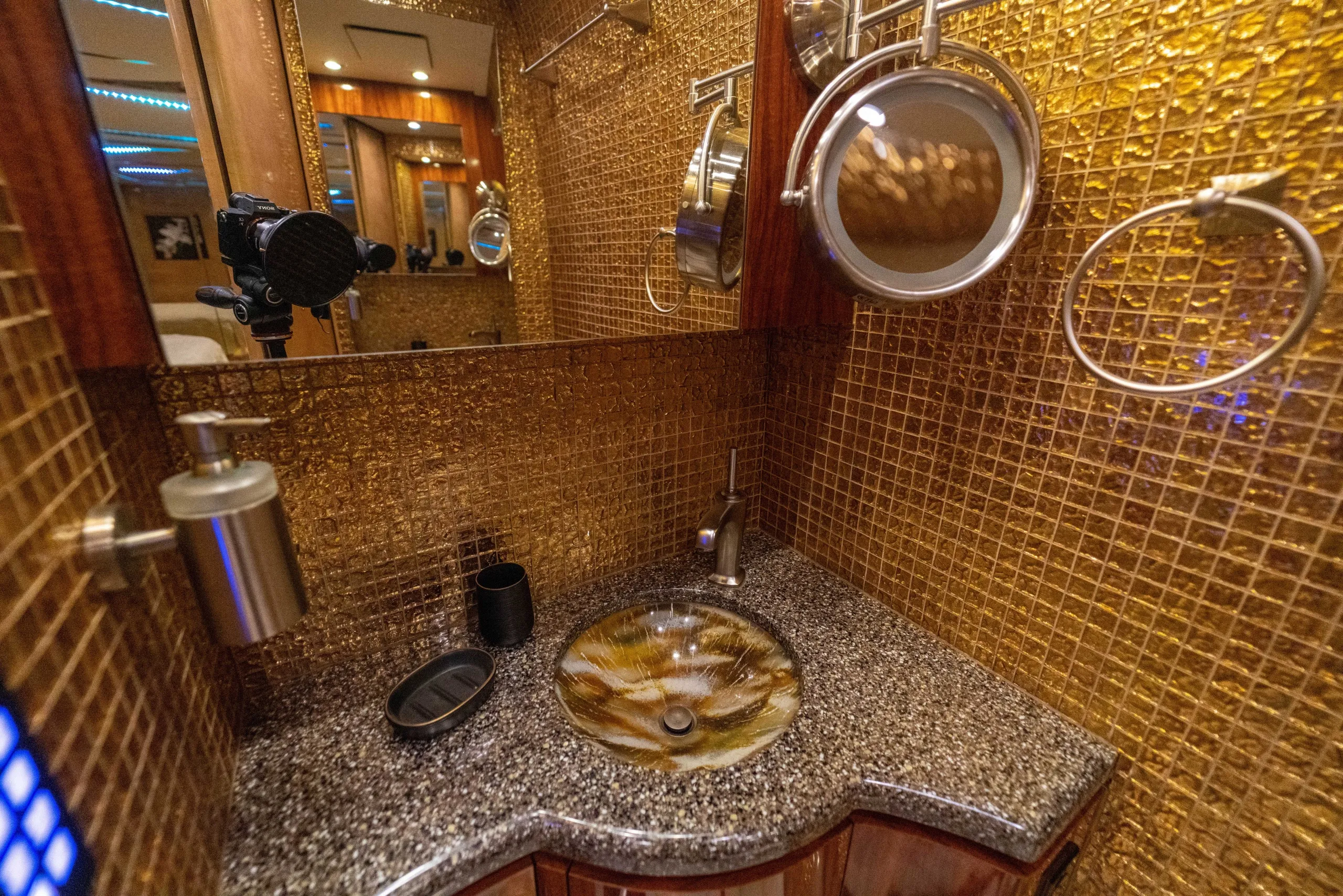 Interior shower area of Marathon Coach 1194
