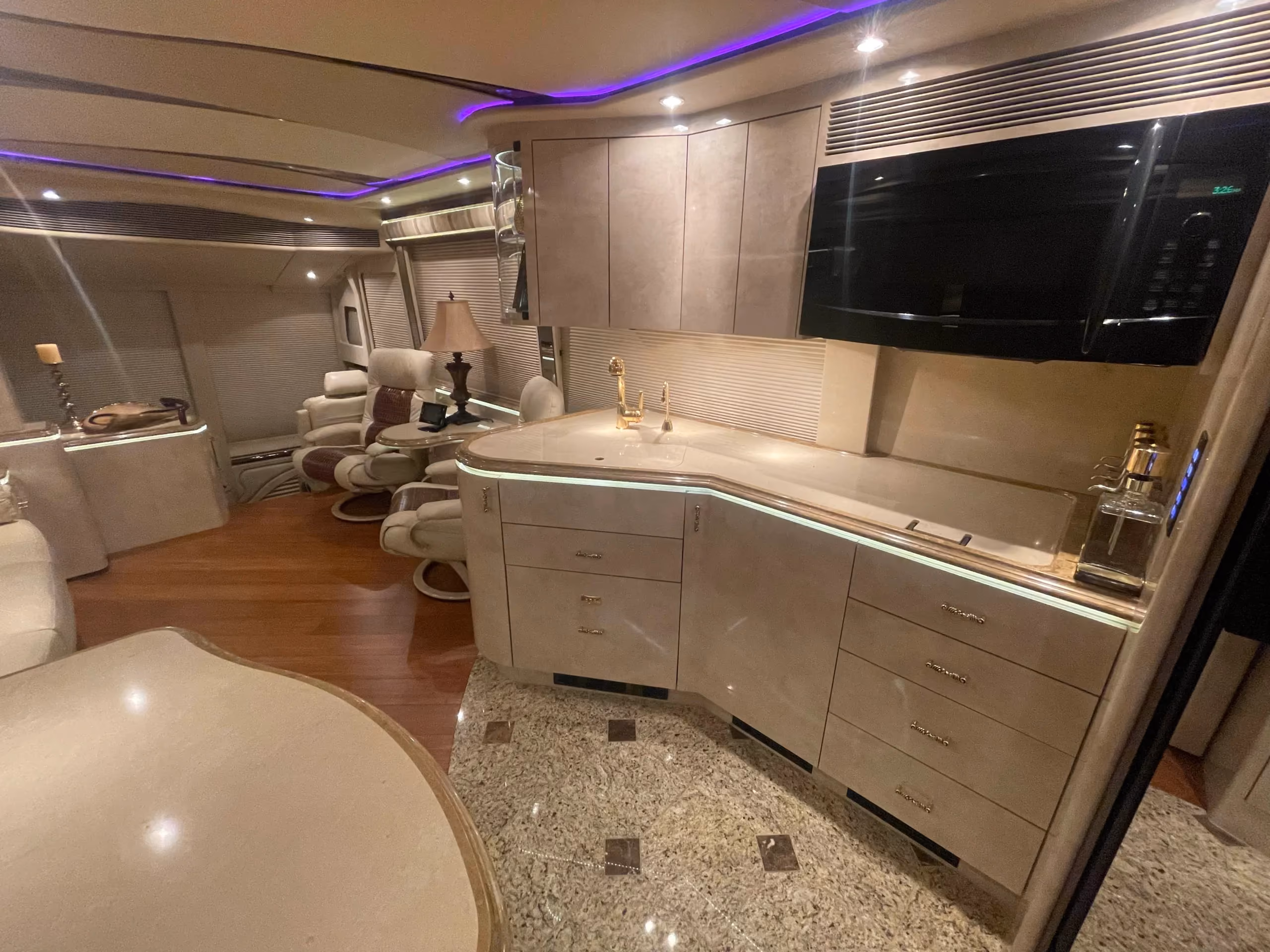 Interior storage area of Marathon Coach 1202