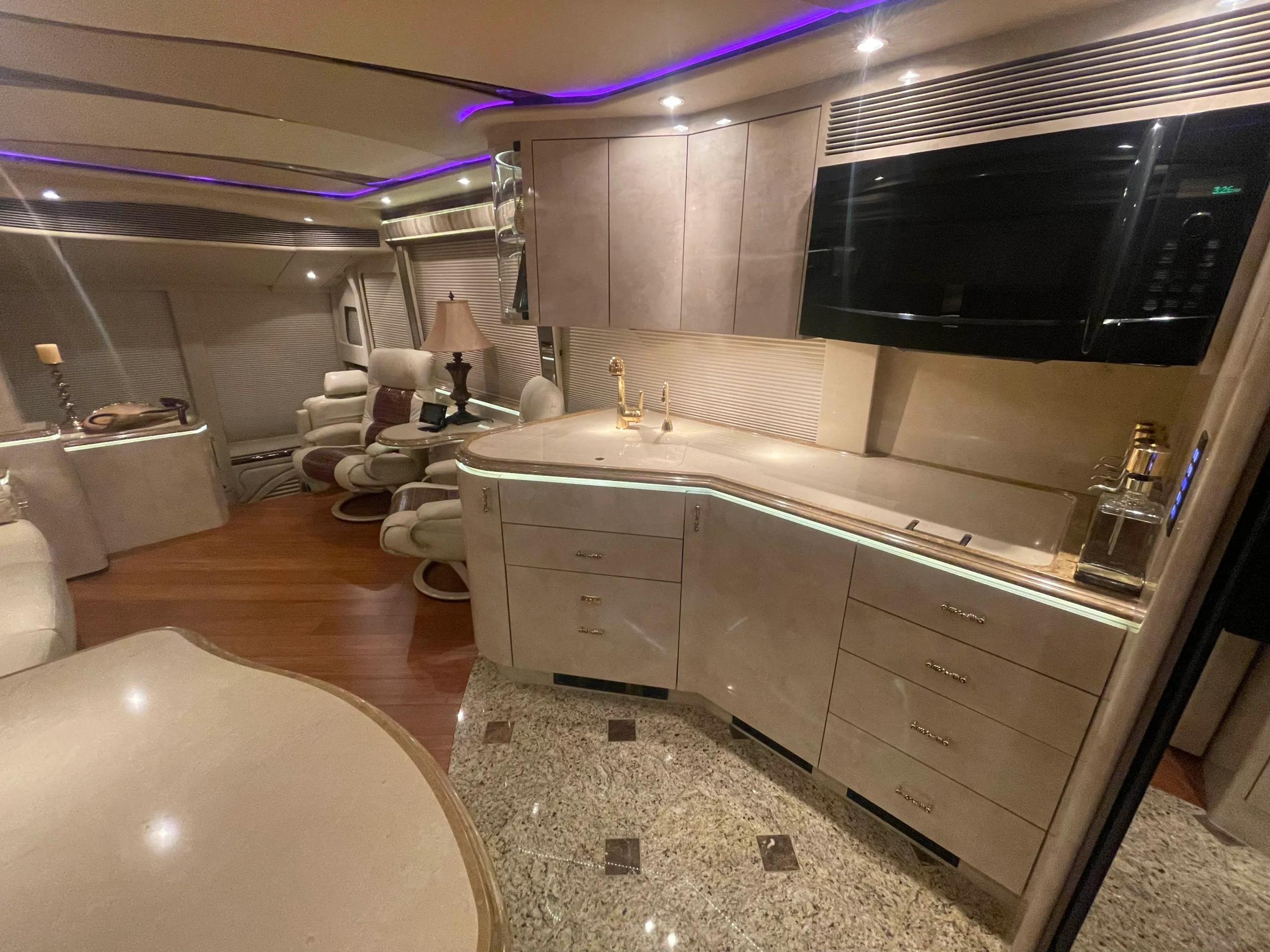 Interior storage area of Marathon Coach 1202