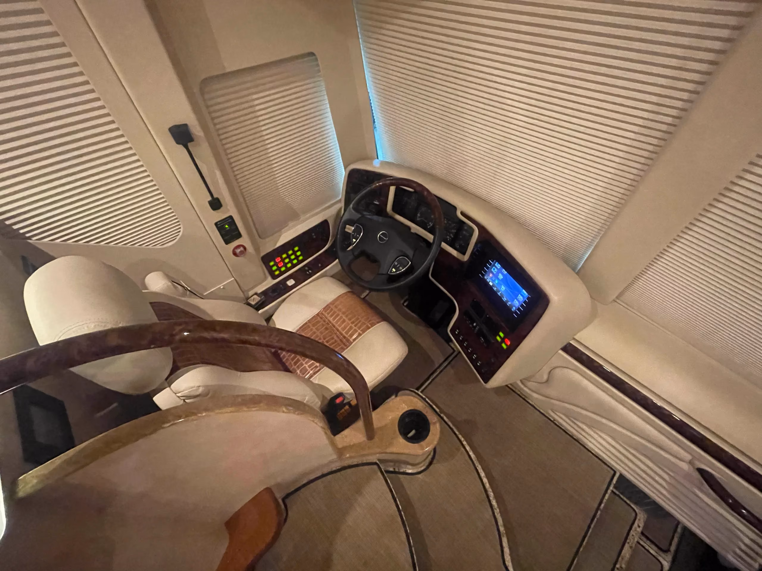 Interior living space of Marathon Coach 1202