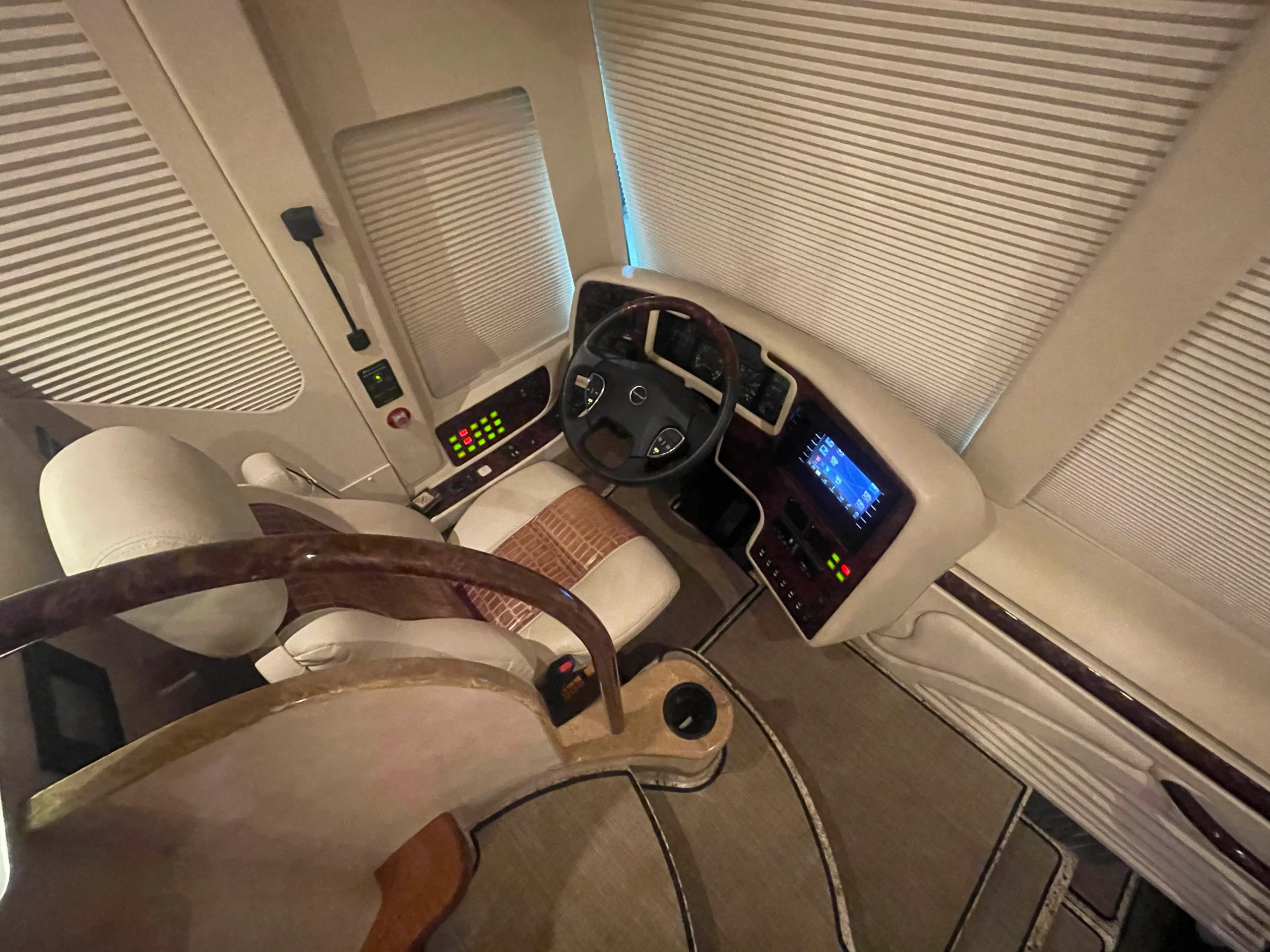 Interior living space of Marathon Coach 1202