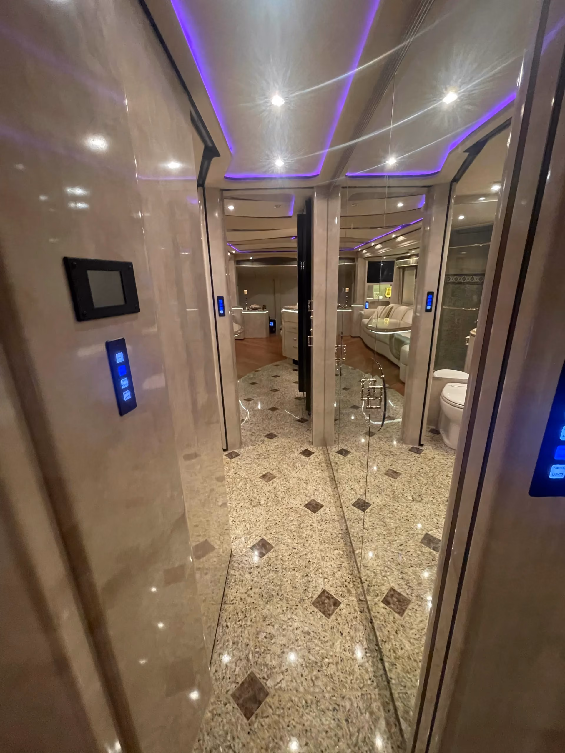 Interior closet and wardrobe in Marathon Coach 1202