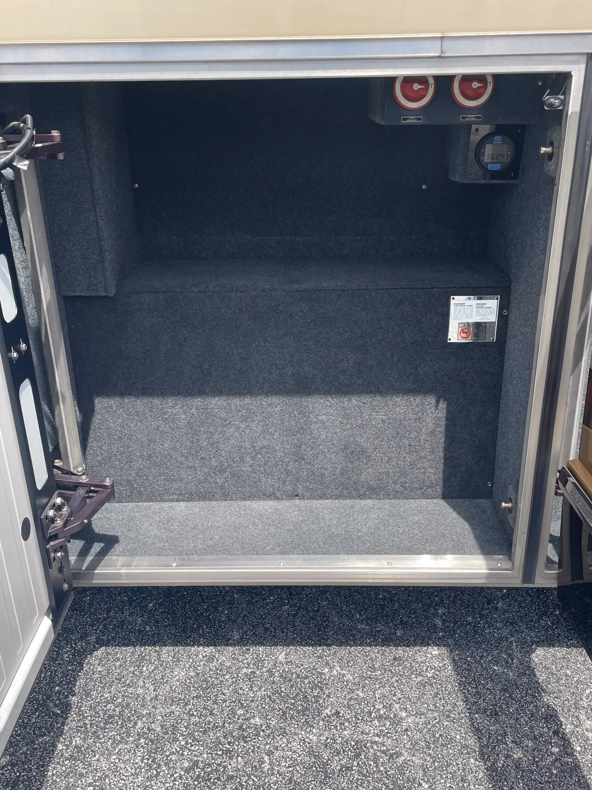 Interior texture and material close-up in Marathon Coach 1202