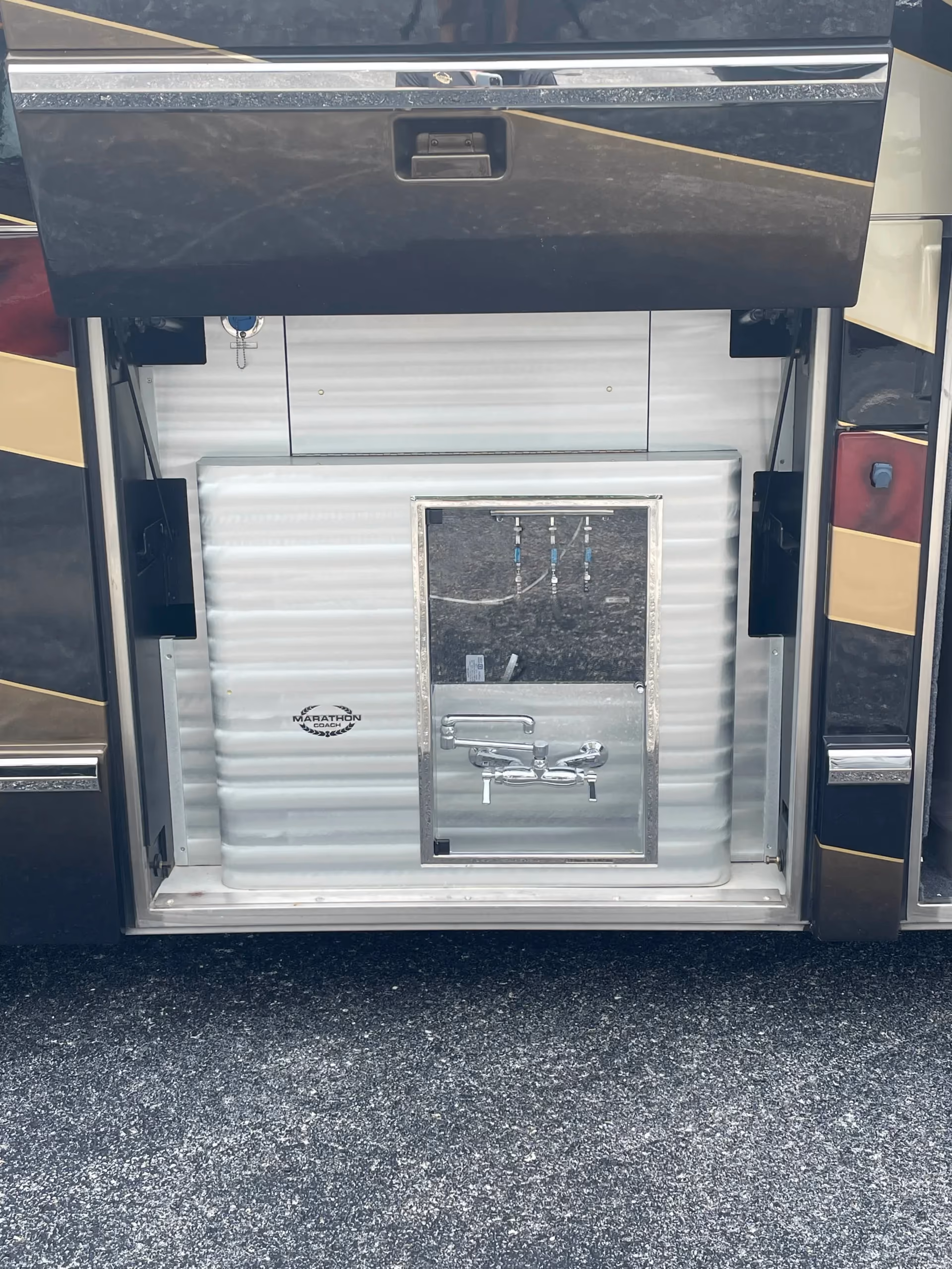 Interior lighting fixture detail in Marathon Coach 1202