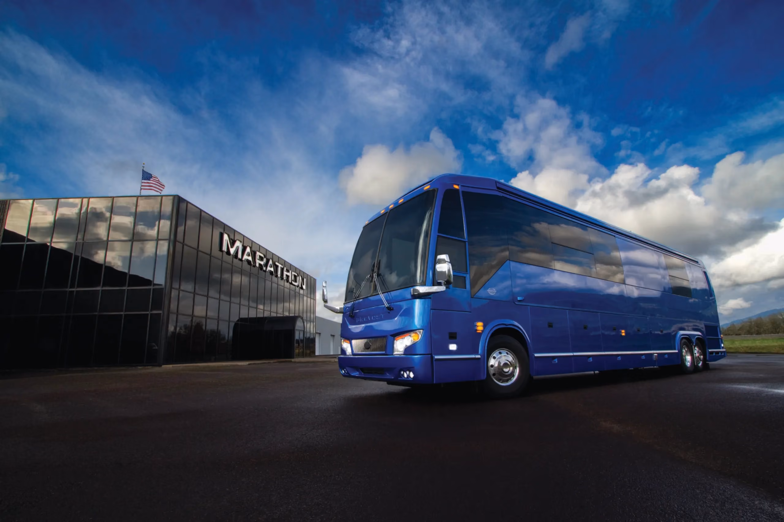 Exterior of 2012 Marathon Coach 1205 luxury motorcoach