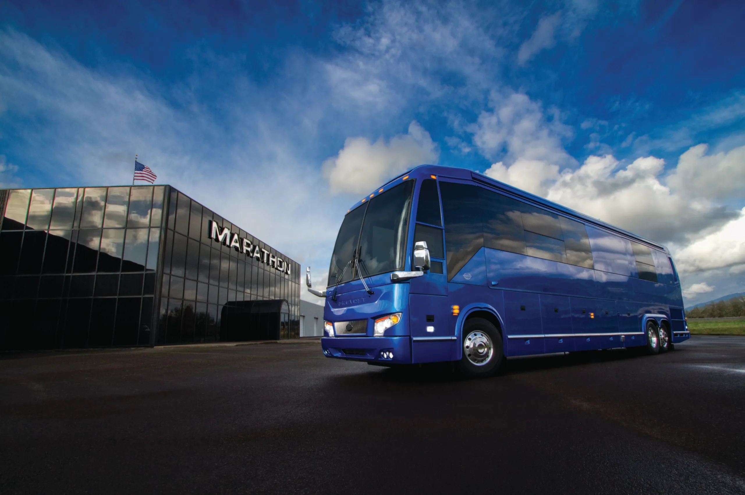 Exterior of 2012 Marathon Coach 1205 luxury motorcoach