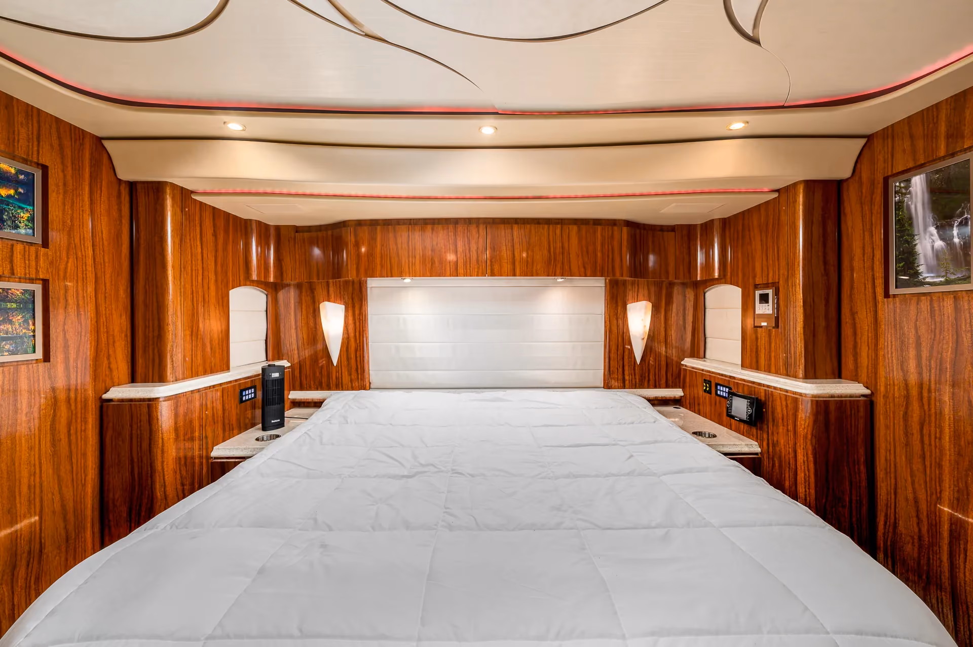 Interior bathroom area of Marathon Coach 1205