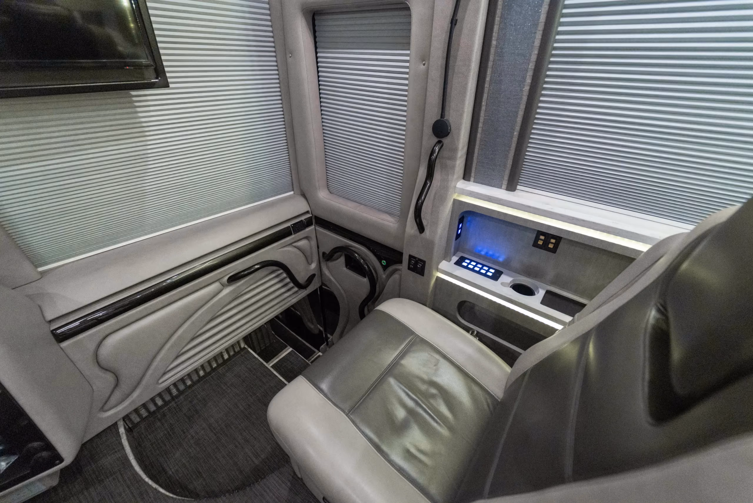Interior hardware and fixture close-up in Marathon Coach 1216