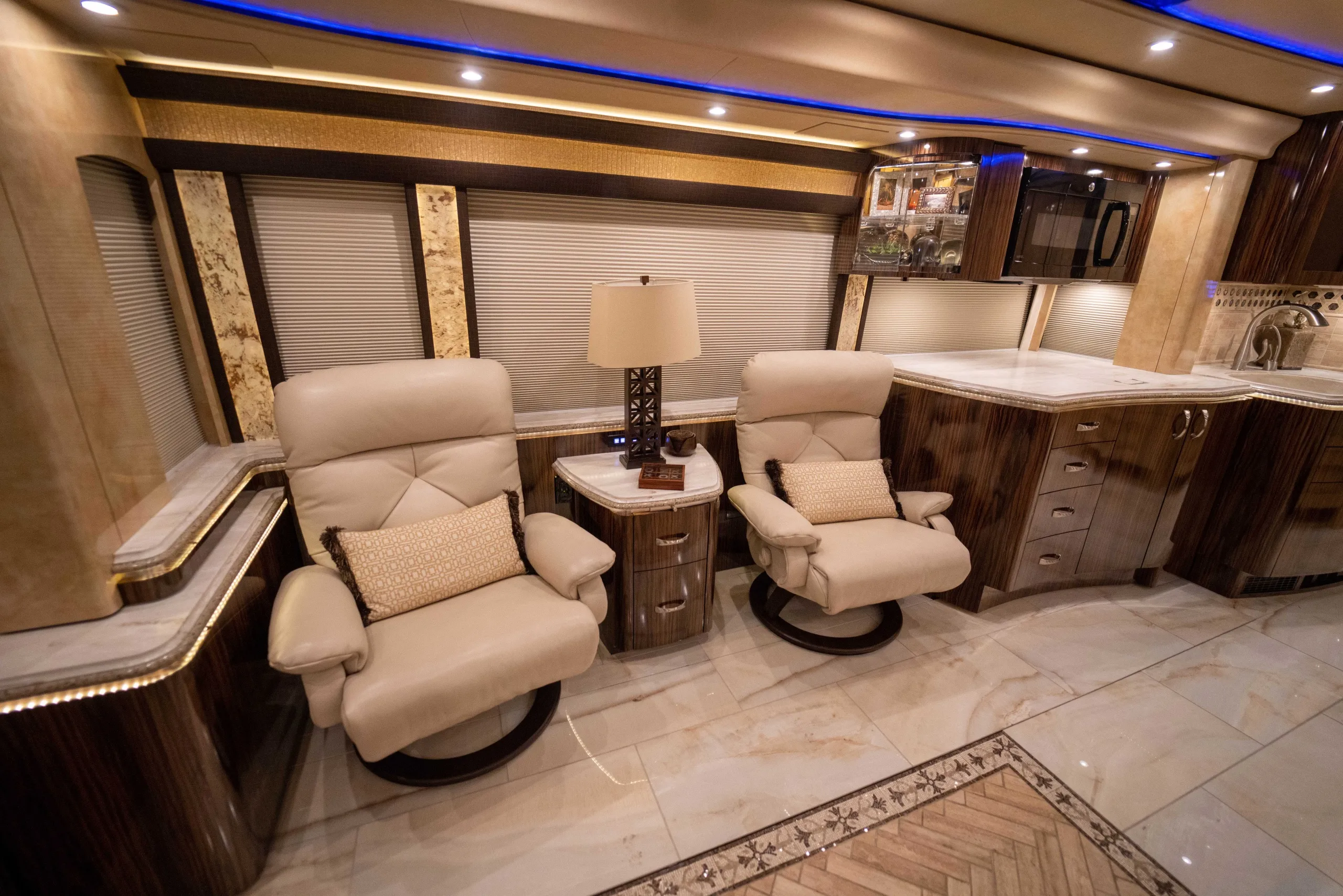 Interior living area of Marathon Coach 1241