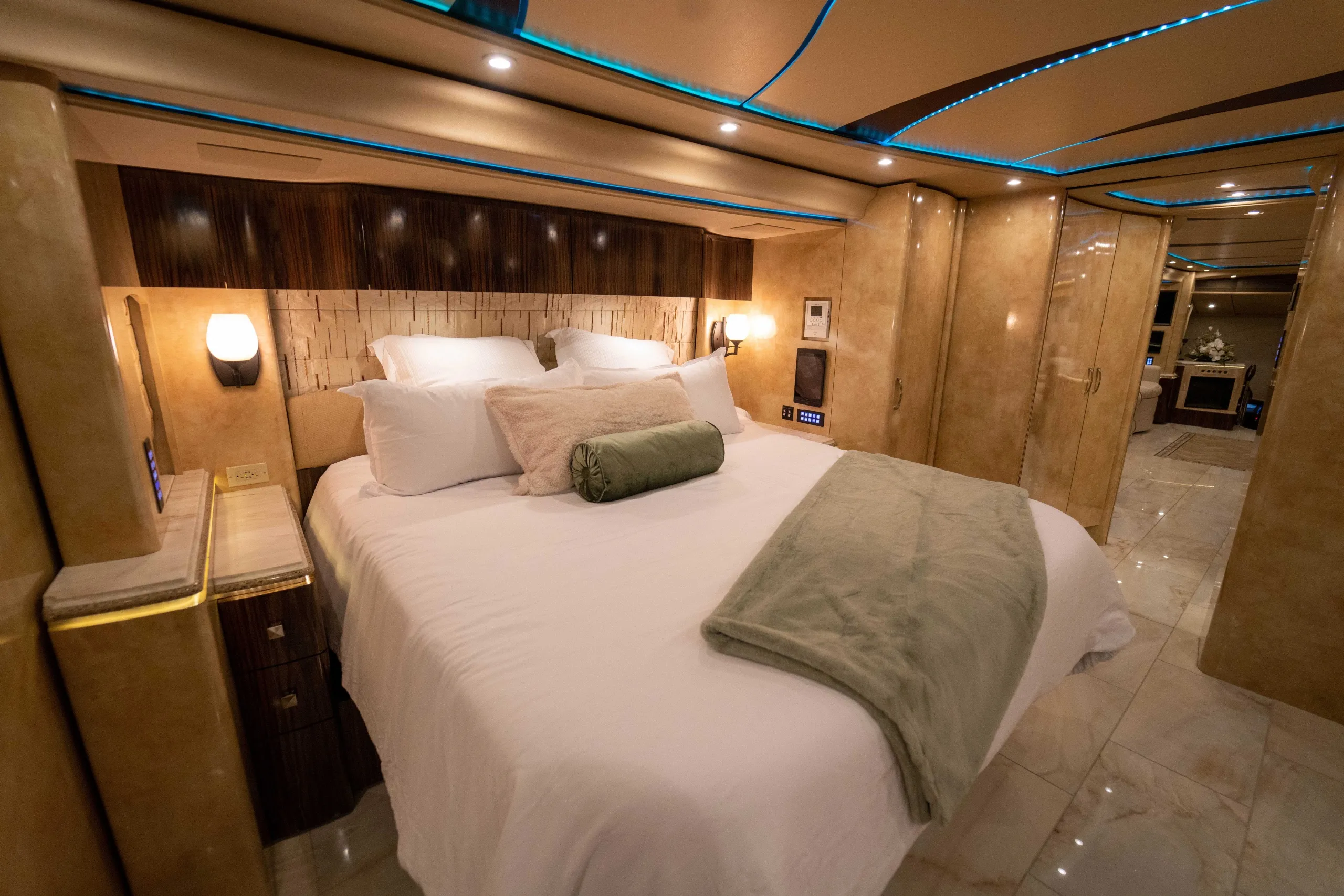 Interior shower area of Marathon Coach 1241