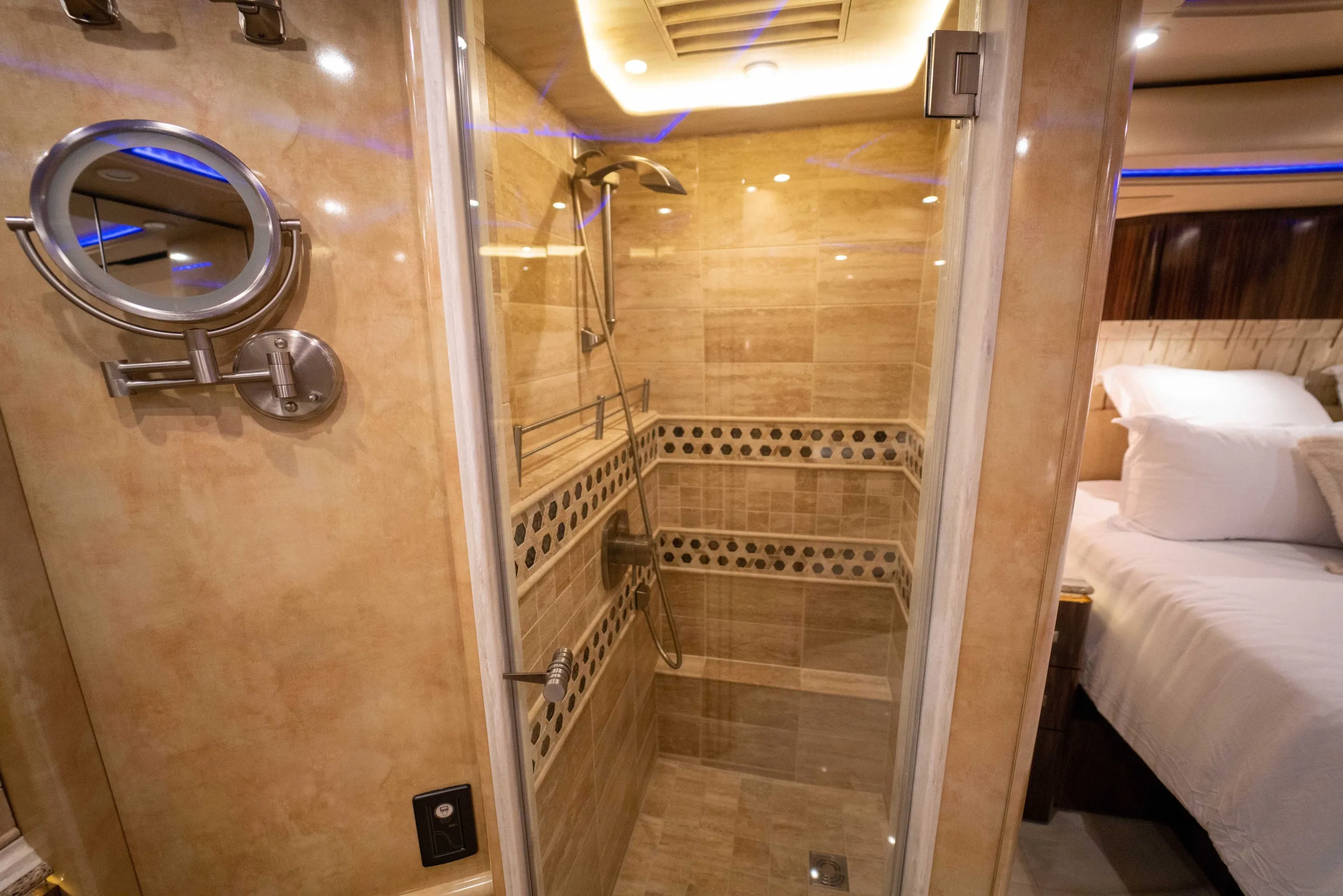 Interior bedroom detail of Marathon Coach 1241