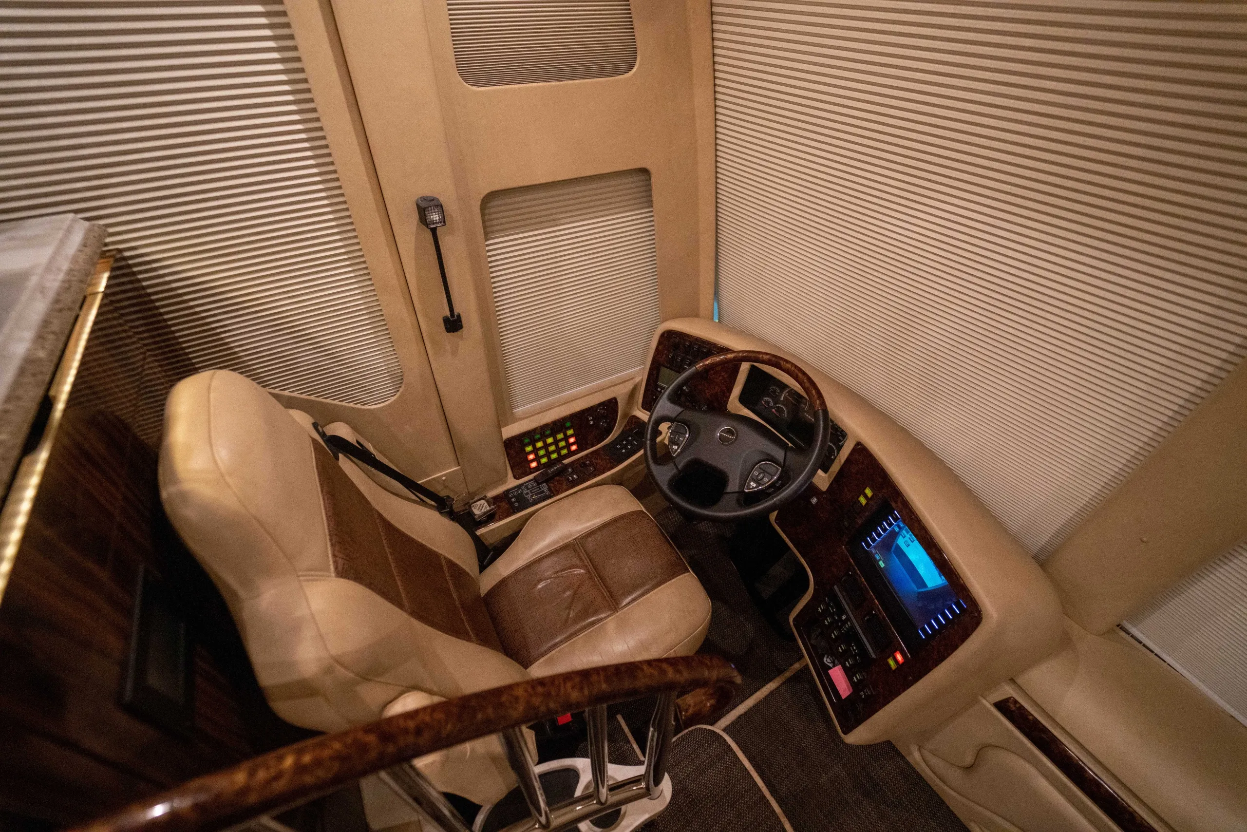 Interior finish and trim detail in Marathon Coach 1241