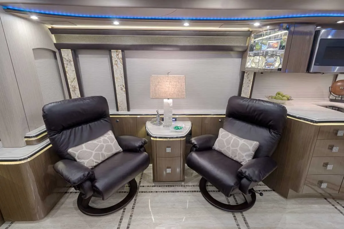 Interior living area of Marathon Coach 1245