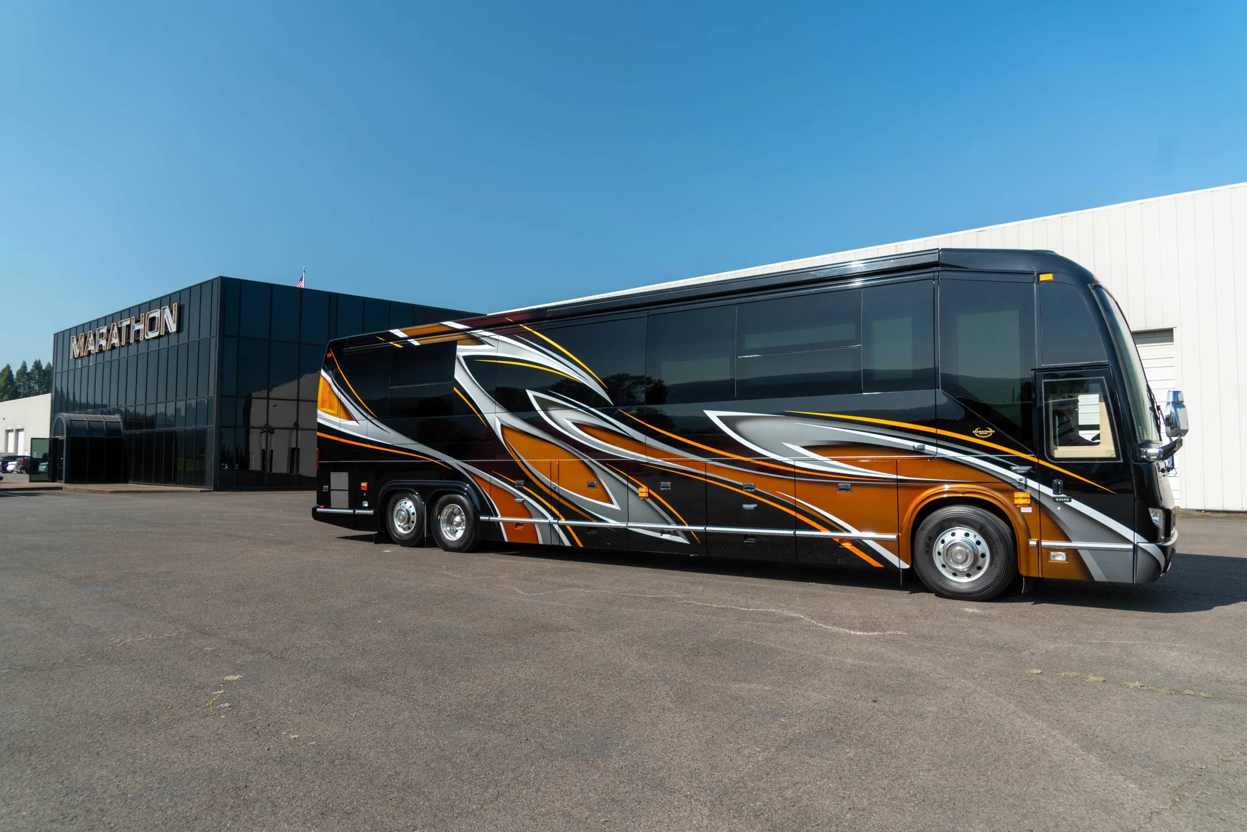 Exterior of 2016 Marathon Coach 1241 luxury motorcoach