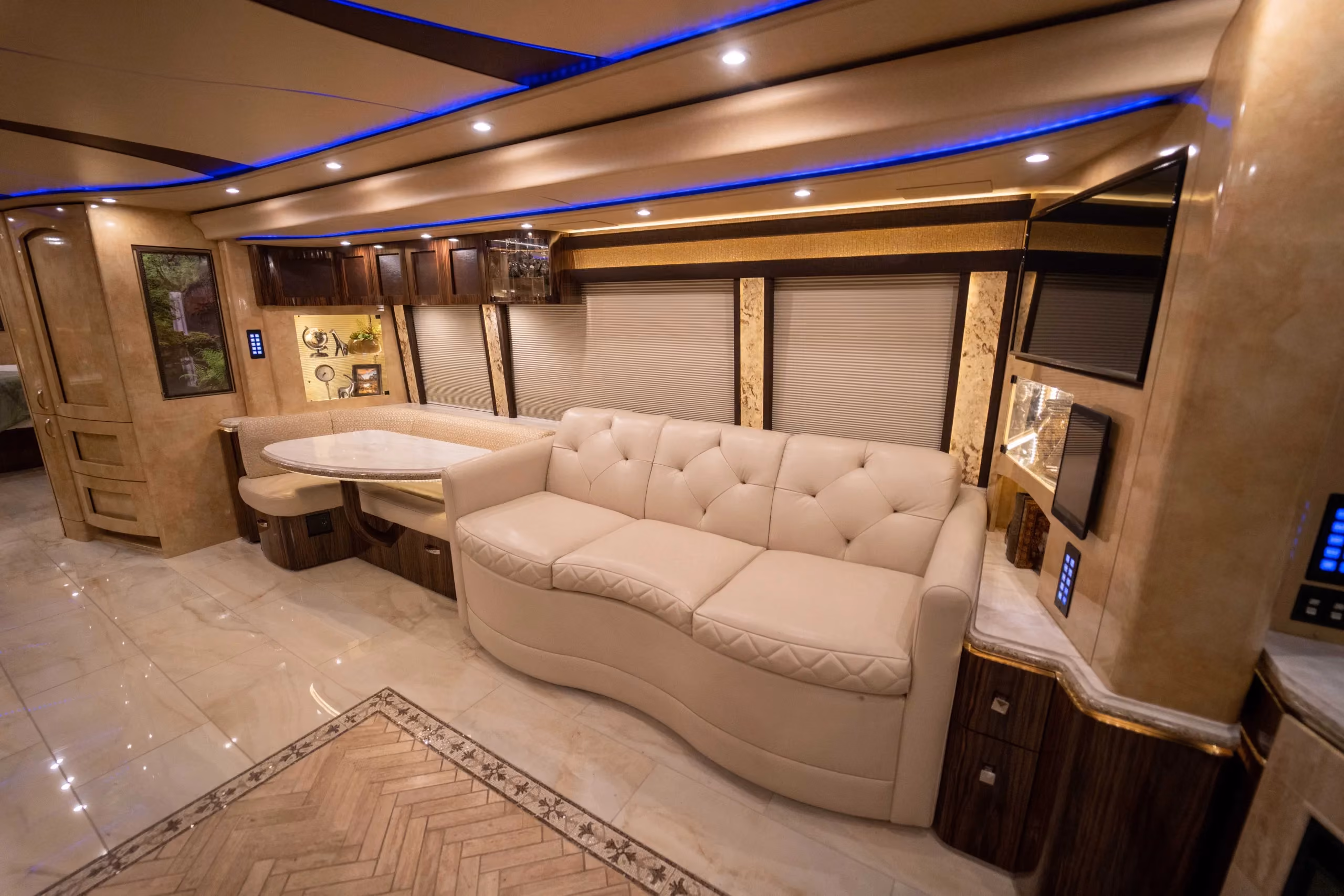 Interior overview of Marathon Coach 1241