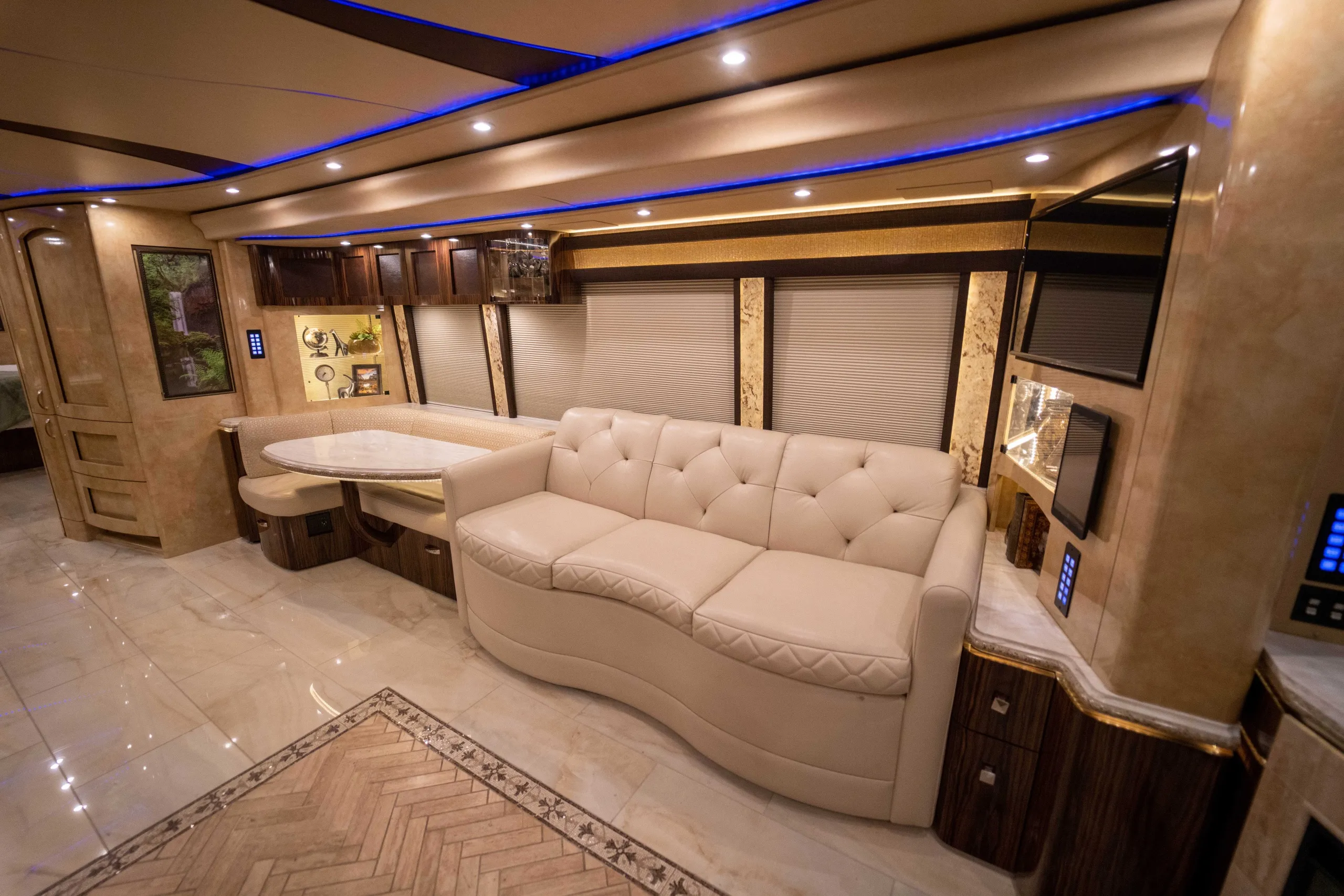 Interior overview of Marathon Coach 1241