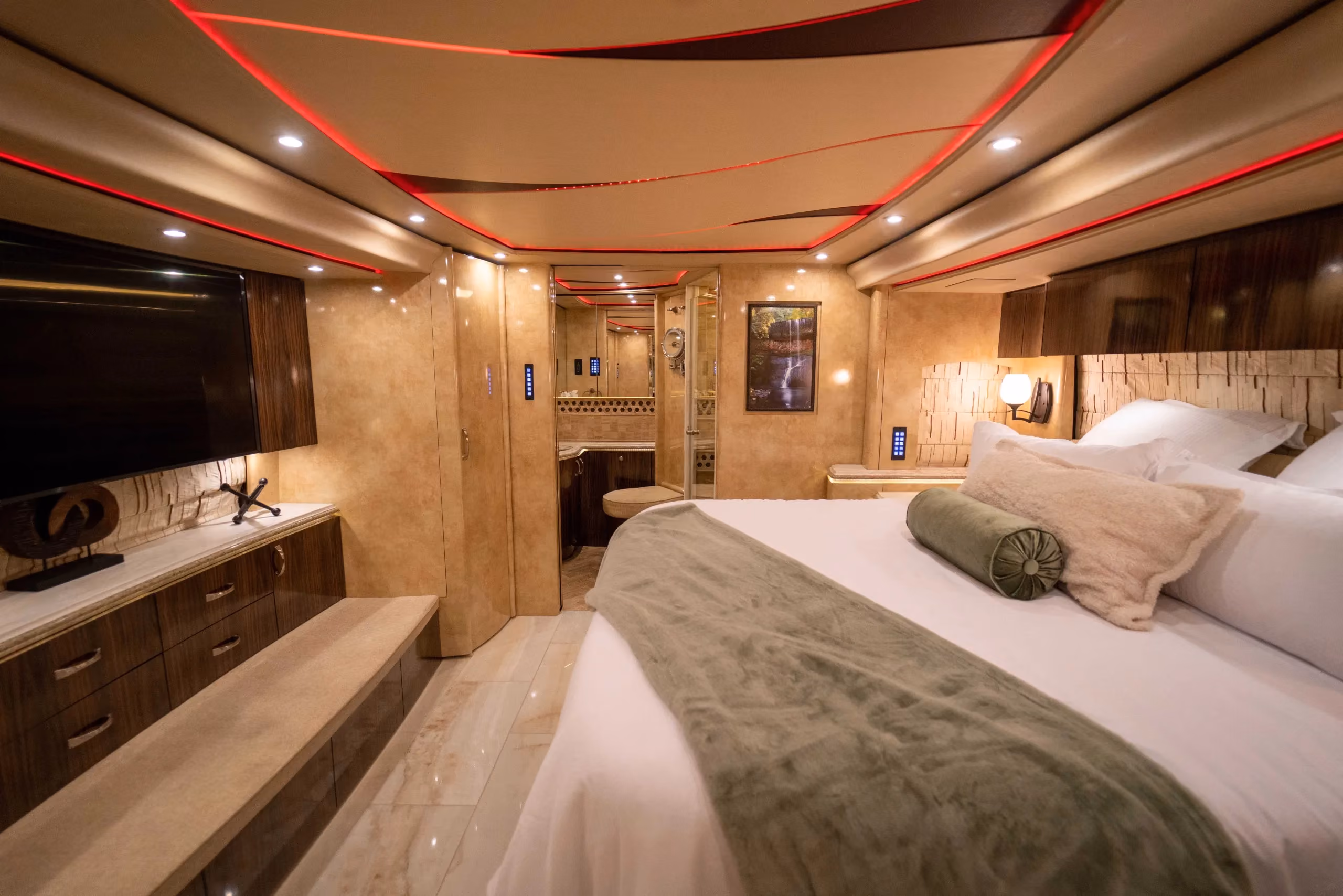 Interior bathroom area of Marathon Coach 1241