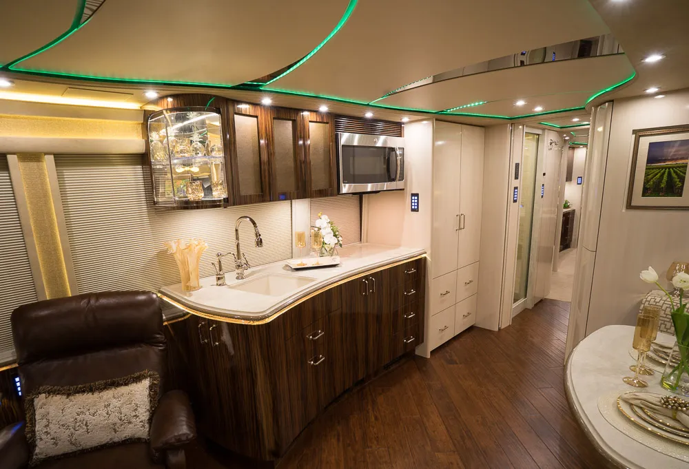Interior overview of Marathon Coach 1262