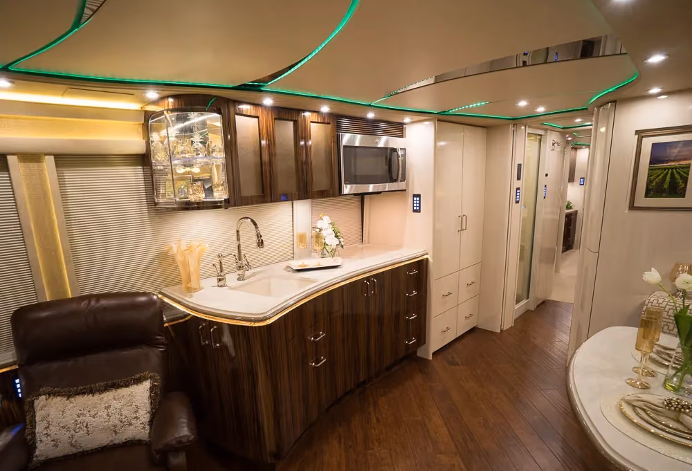 Interior overview of Marathon Coach 1262