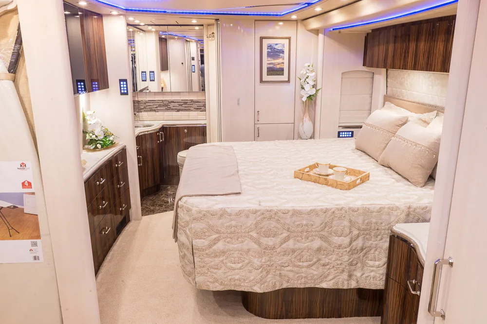 Interior galley kitchen of Marathon Coach 1262