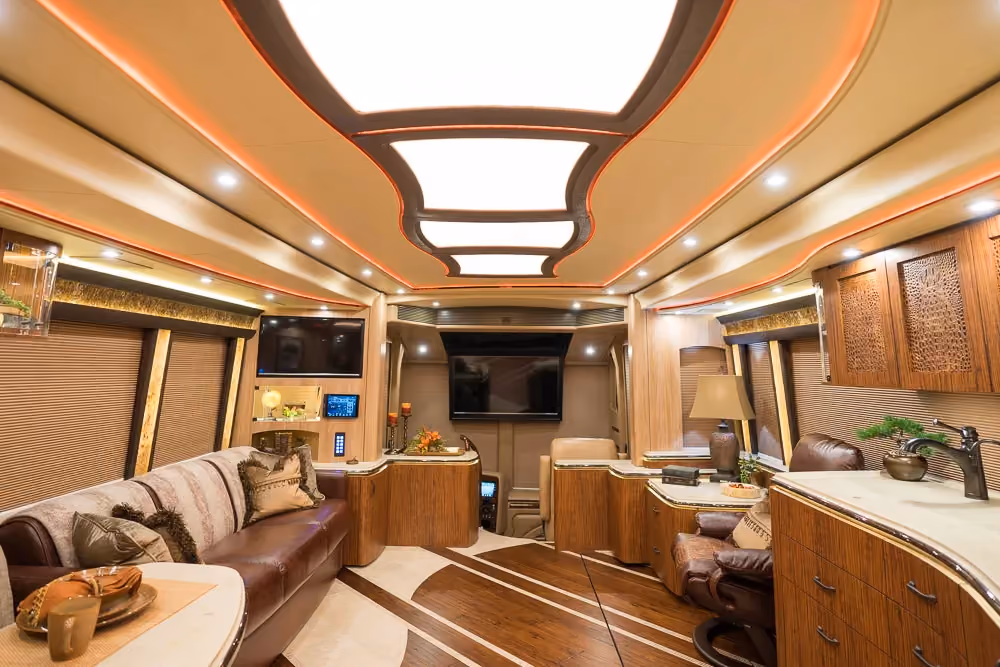 Interior shower area of Marathon Coach 1275