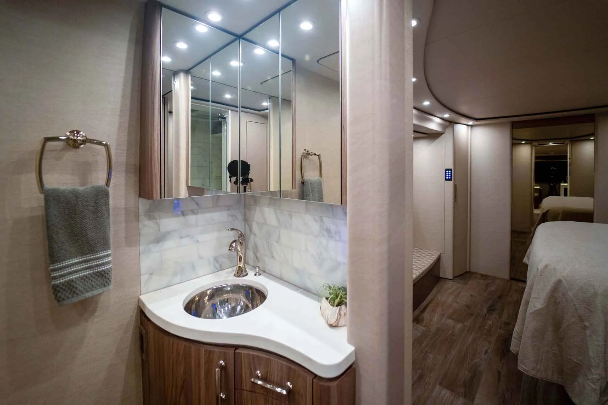 Interior closet and wardrobe in Marathon Coach 1287
