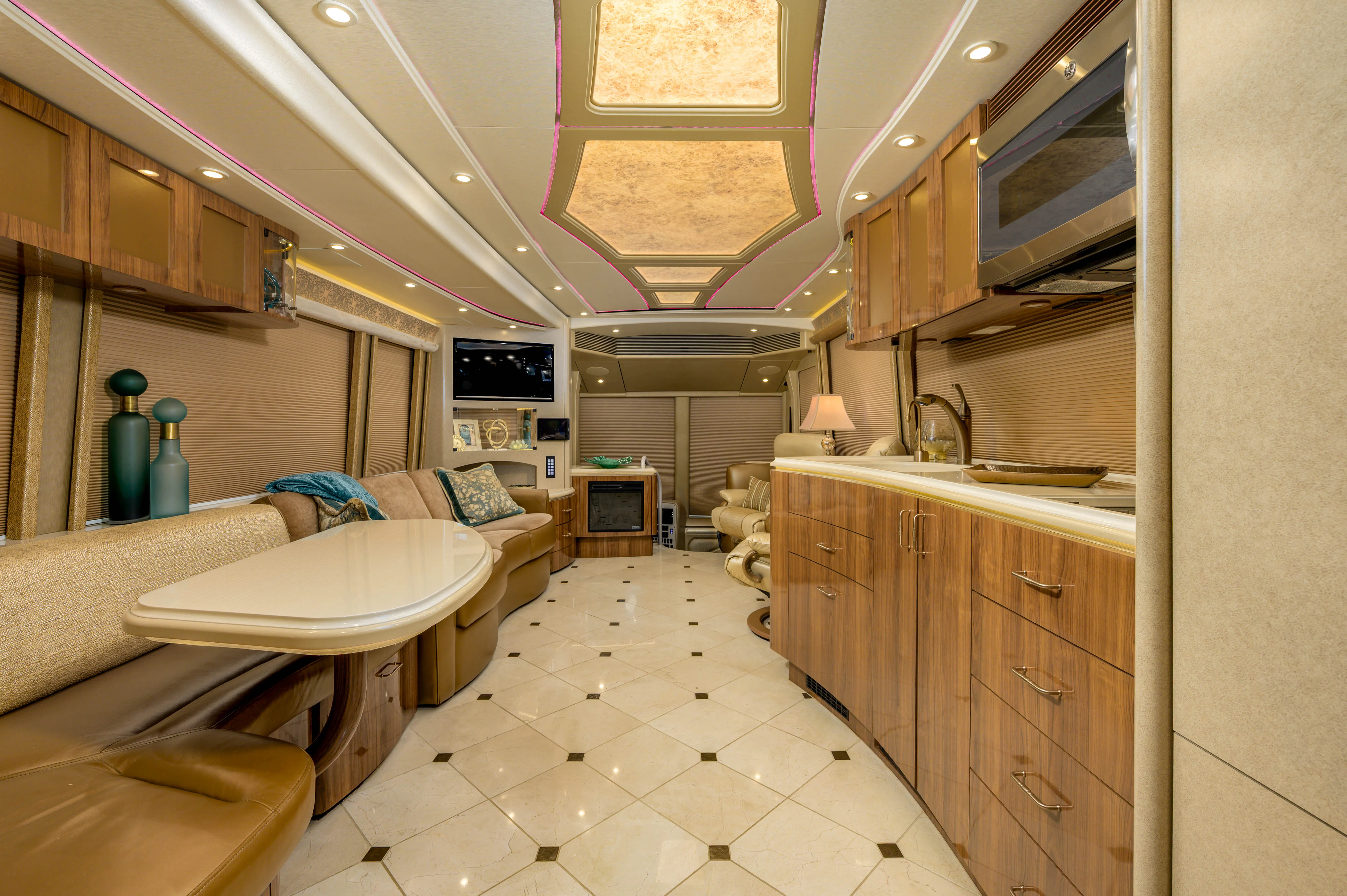 Interior bedroom cabinetry in Marathon Coach 1288