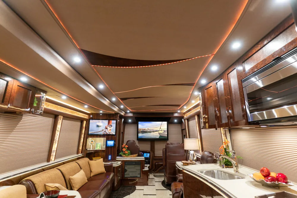 Interior driver area of Marathon Coach 1301