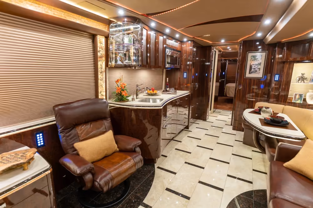 Interior overview of Marathon Coach 1301