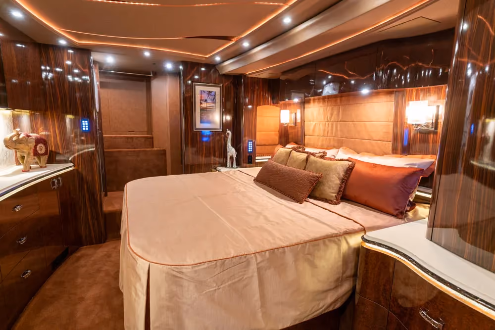 Interior shower area of Marathon Coach 1301