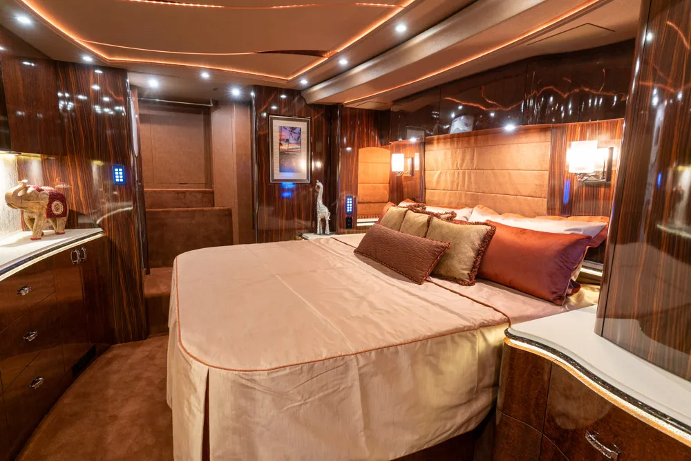 Interior shower area of Marathon Coach 1301
