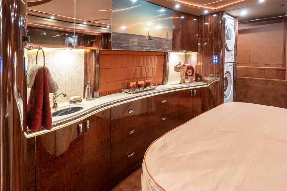 Interior closet and wardrobe in Marathon Coach 1301