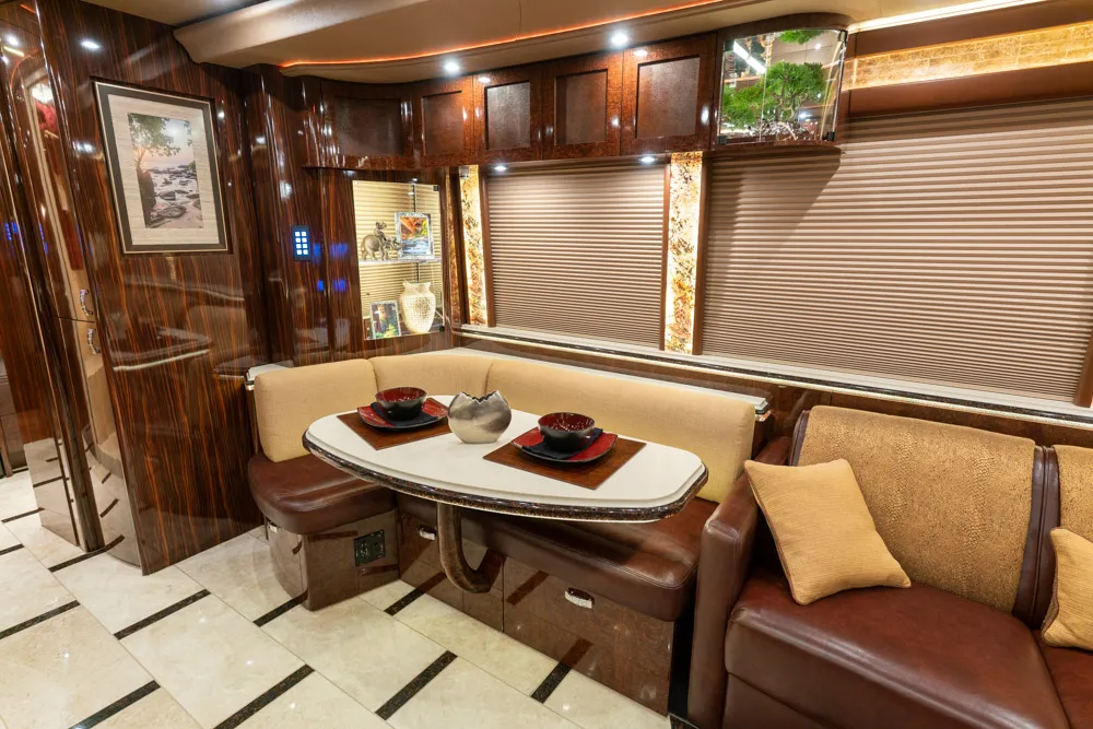 Interior galley kitchen of Marathon Coach 1301