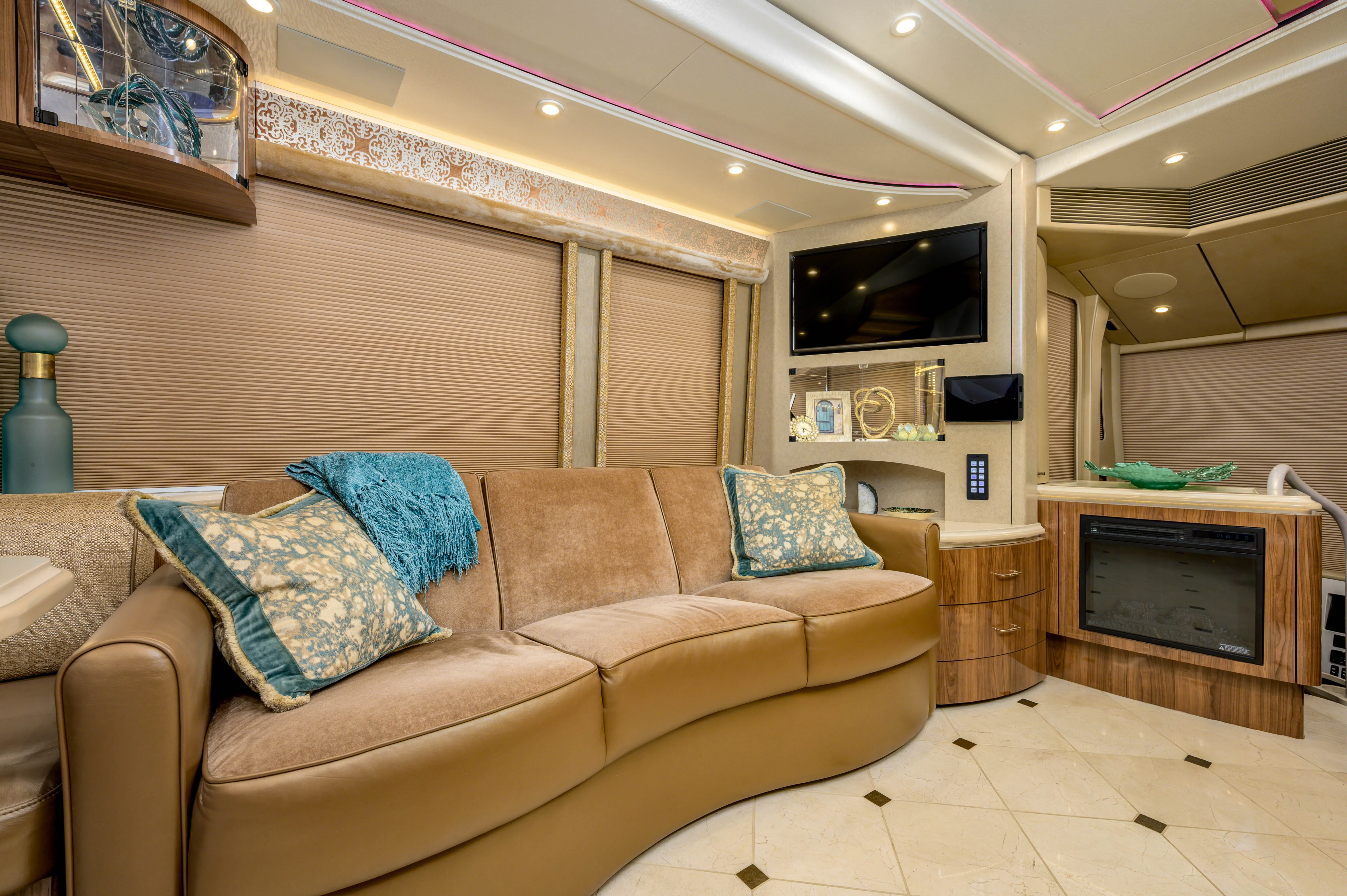 Interior galley kitchen of Marathon Coach 1288