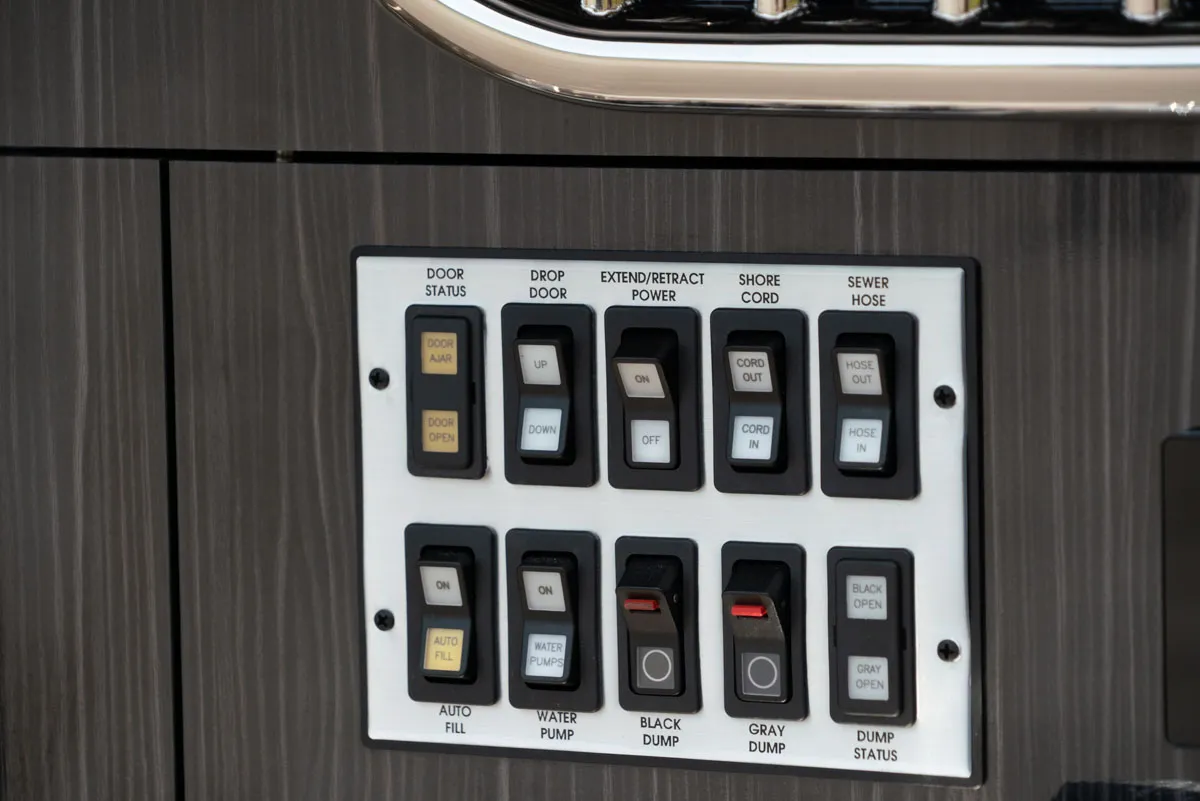 Interior texture close-up in Marathon Coach 1303