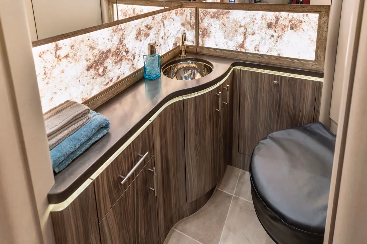 Interior storage area of Marathon Coach 1303