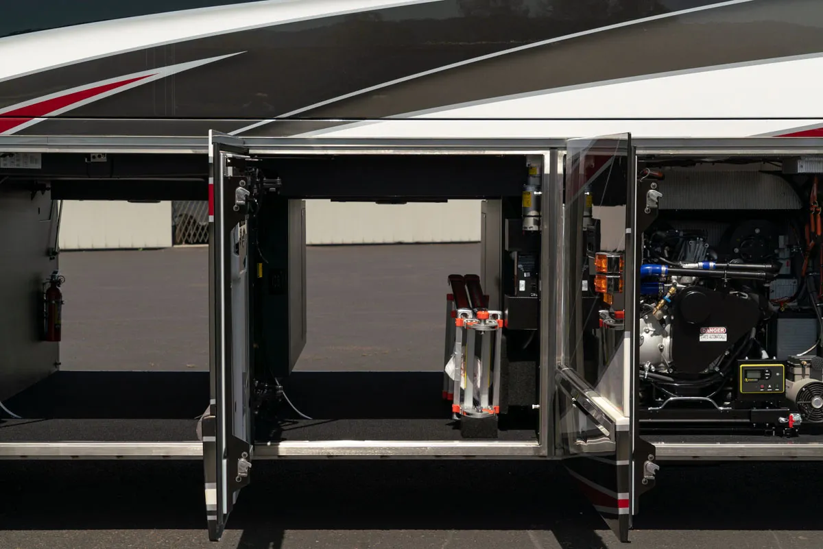 Interior galley surface and fixture detail in Marathon Coach 1303