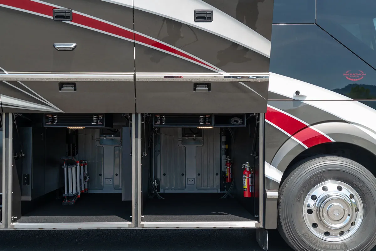 Interior trim and finish close-up in Marathon Coach 1303