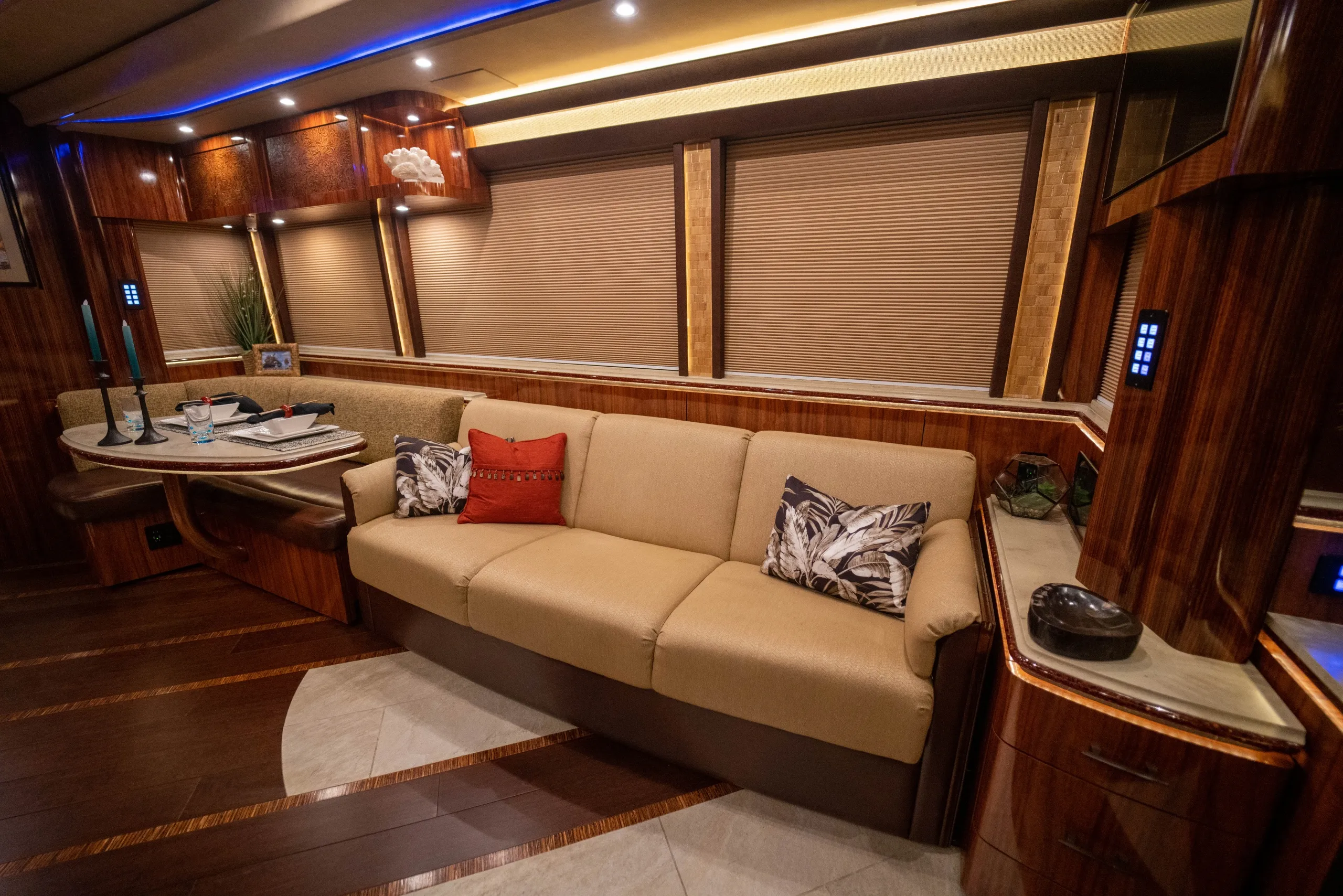Interior living area of Marathon Coach 1317