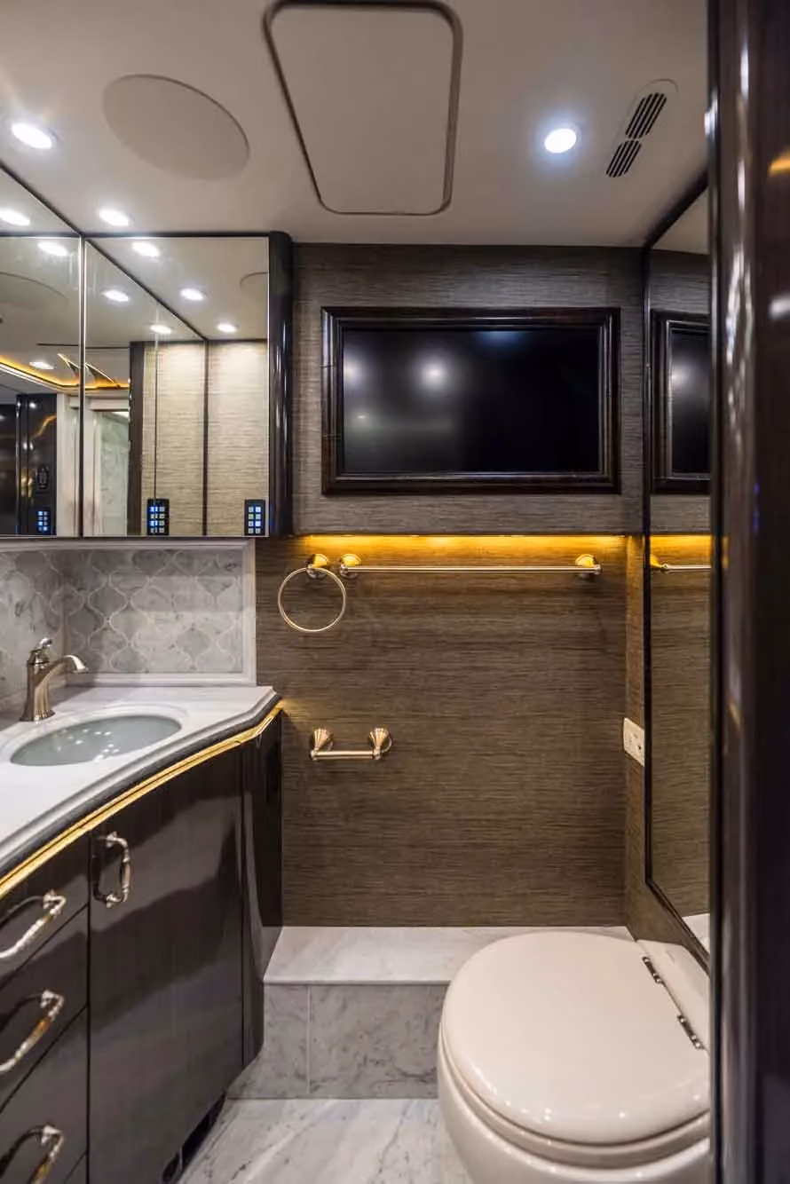 Interior texture close-up in Marathon Coach 1321