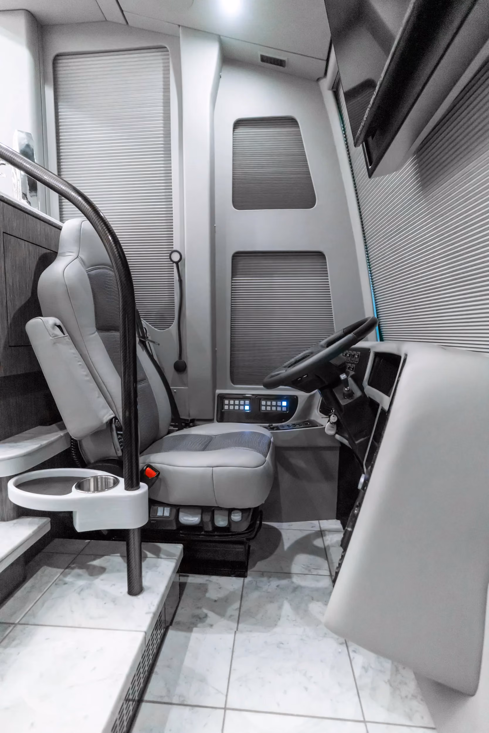 Interior hardware close-up in Marathon Coach 1328