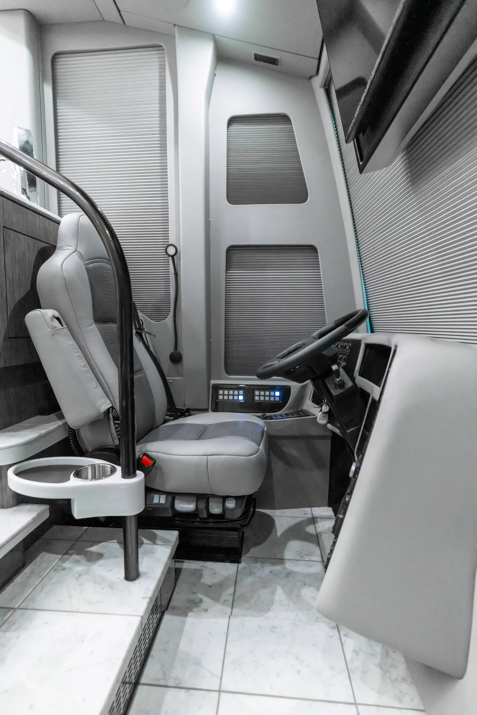 Interior hardware close-up in Marathon Coach 1328