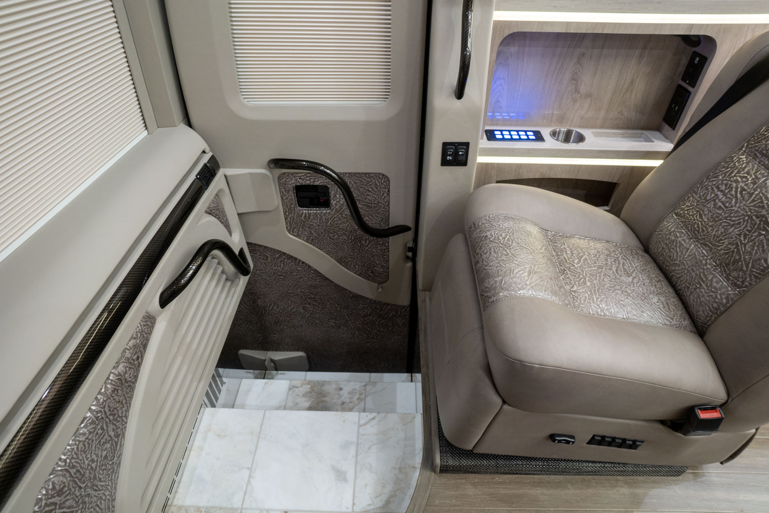 Interior living space of Marathon Coach 1330