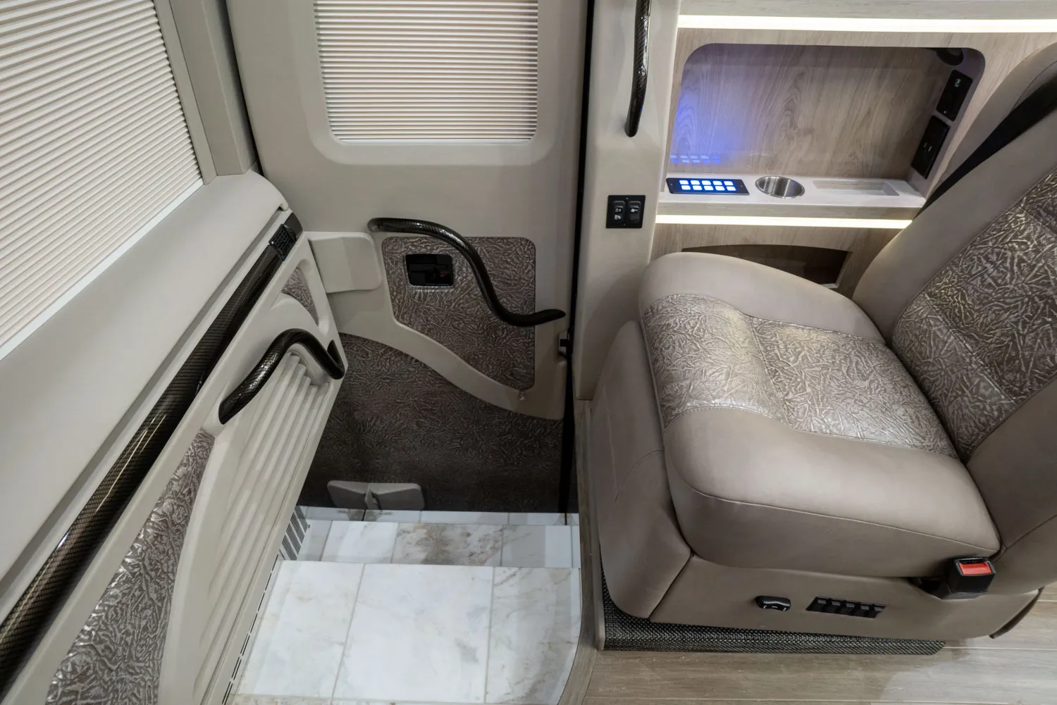 Interior living space of Marathon Coach 1330