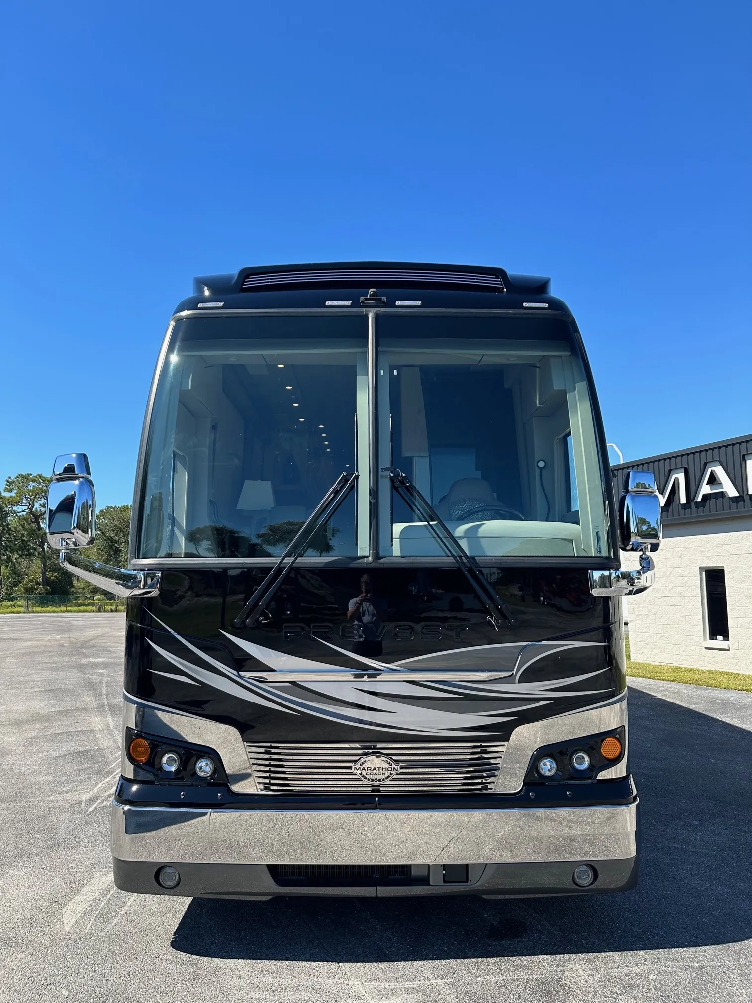 Exterior side view of 2021 Marathon Coach 1330