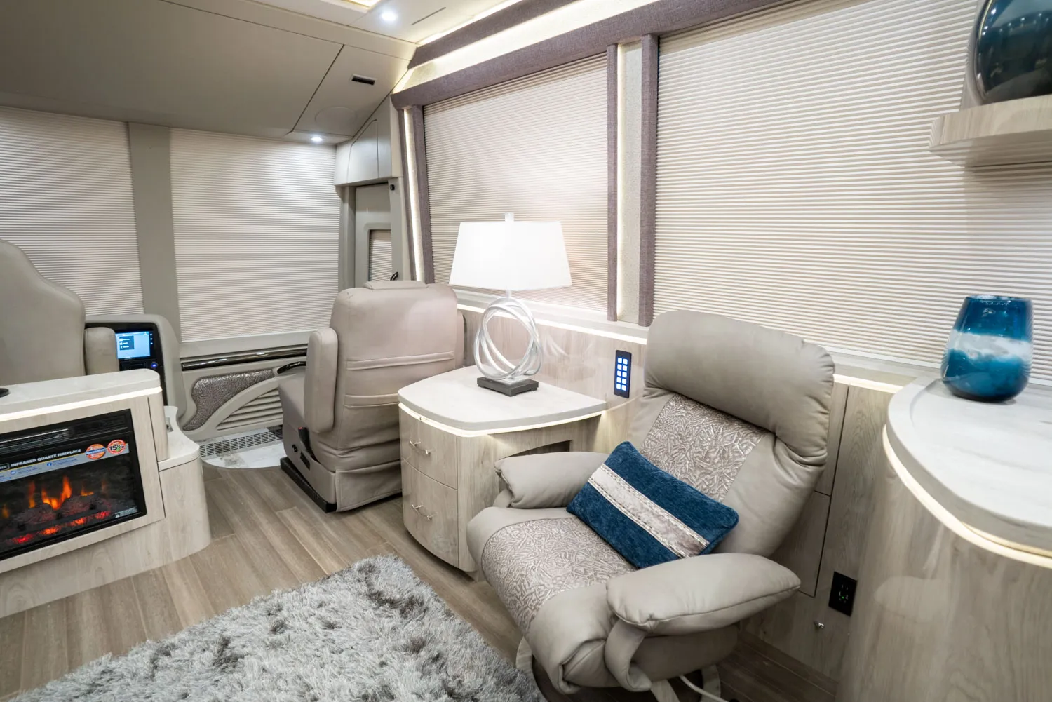 Interior driver area of Marathon Coach 1330