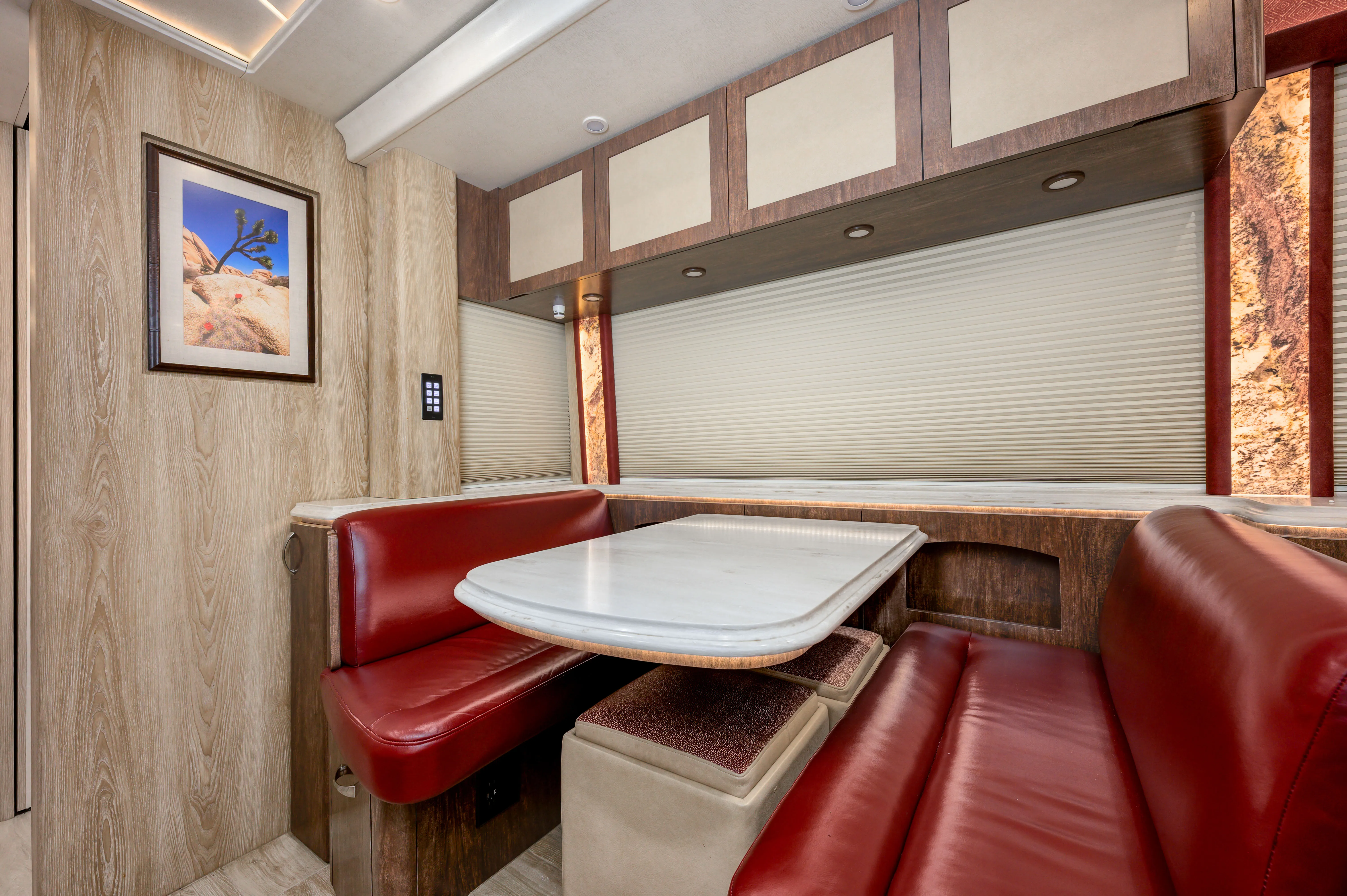 Interior dining area of Marathon Coach 1334
