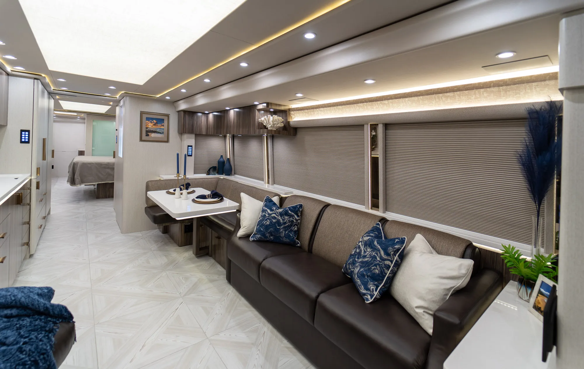 Interior overview of Marathon Coach 1348