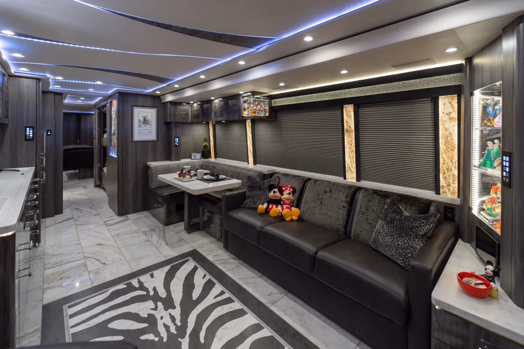 Interior rear bedroom suite of Marathon Coach 1351